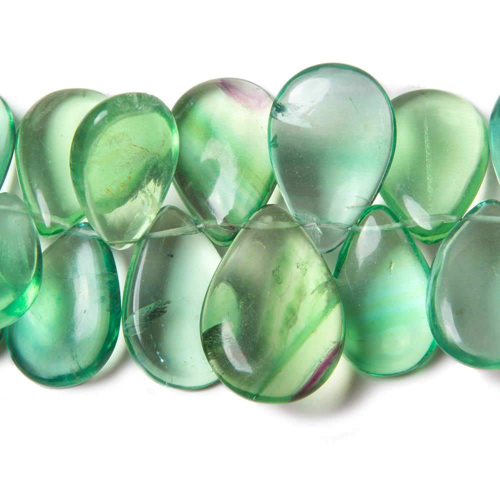 14x10-20x14mm Banded Fluorite plain pear beads 7.5 inch 32 pieces