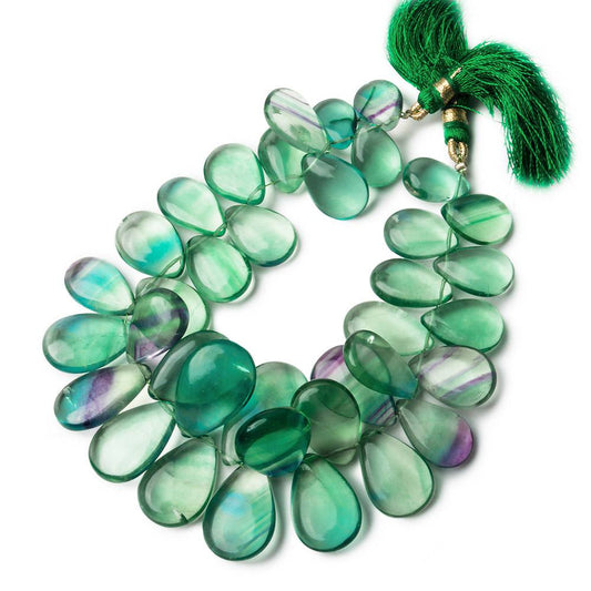 14x10-20x14mm Banded Fluorite plain pear beads 7.5 inch 32 pieces