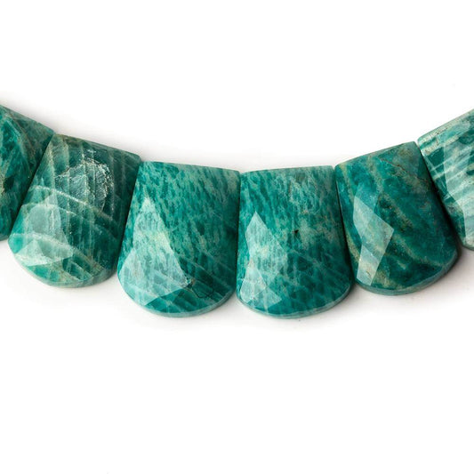 14x10-20x15mm Russian Amazonite double drilled faceted fancy shape collar 35 beads