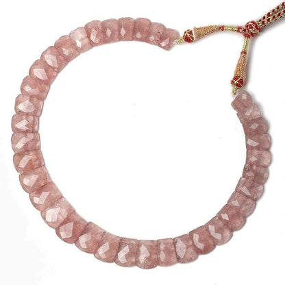 14x10-20x15mm Strawberry Quartz double drilled faceted fancy shape collar 34 beads