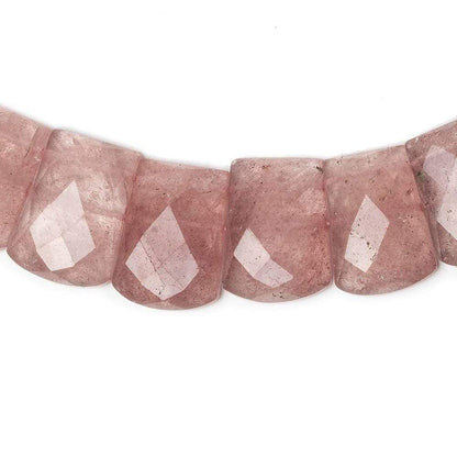 14x10-20x15mm Strawberry Quartz double drilled faceted fancy shape collar 34 beads