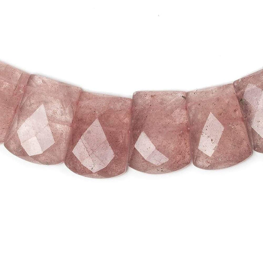 14x10-20x15mm Strawberry Quartz double drilled faceted fancy shape collar 34 beads