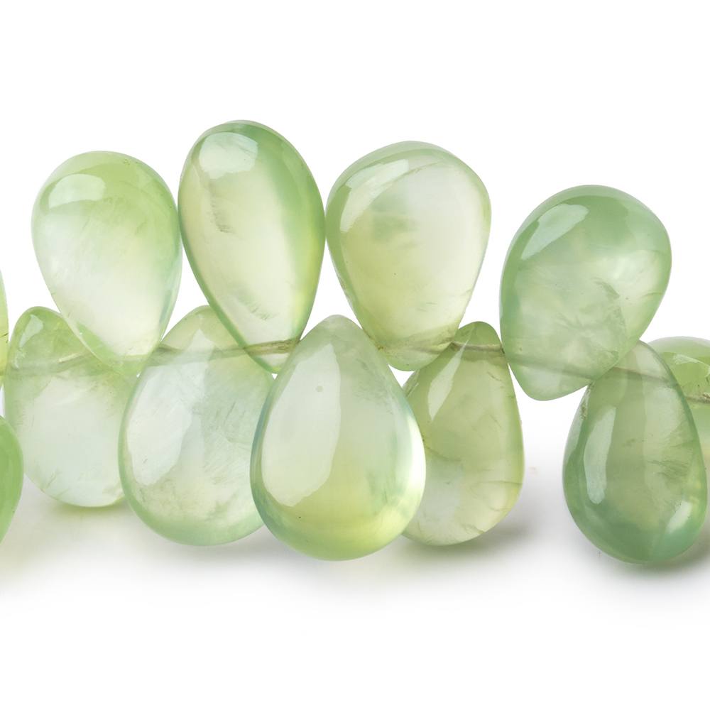14x10-21x13mm Prehnite Plain Pear Beads 8 inch 36 pieces