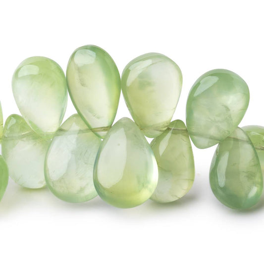14x10-21x13mm Prehnite Plain Pear Beads 8 inch 36 pieces