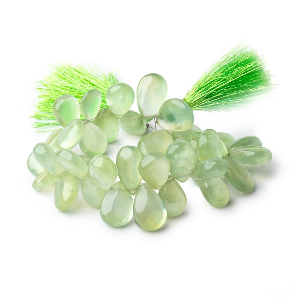14x10-21x13mm Prehnite Plain Pear Beads 8 inch 36 pieces