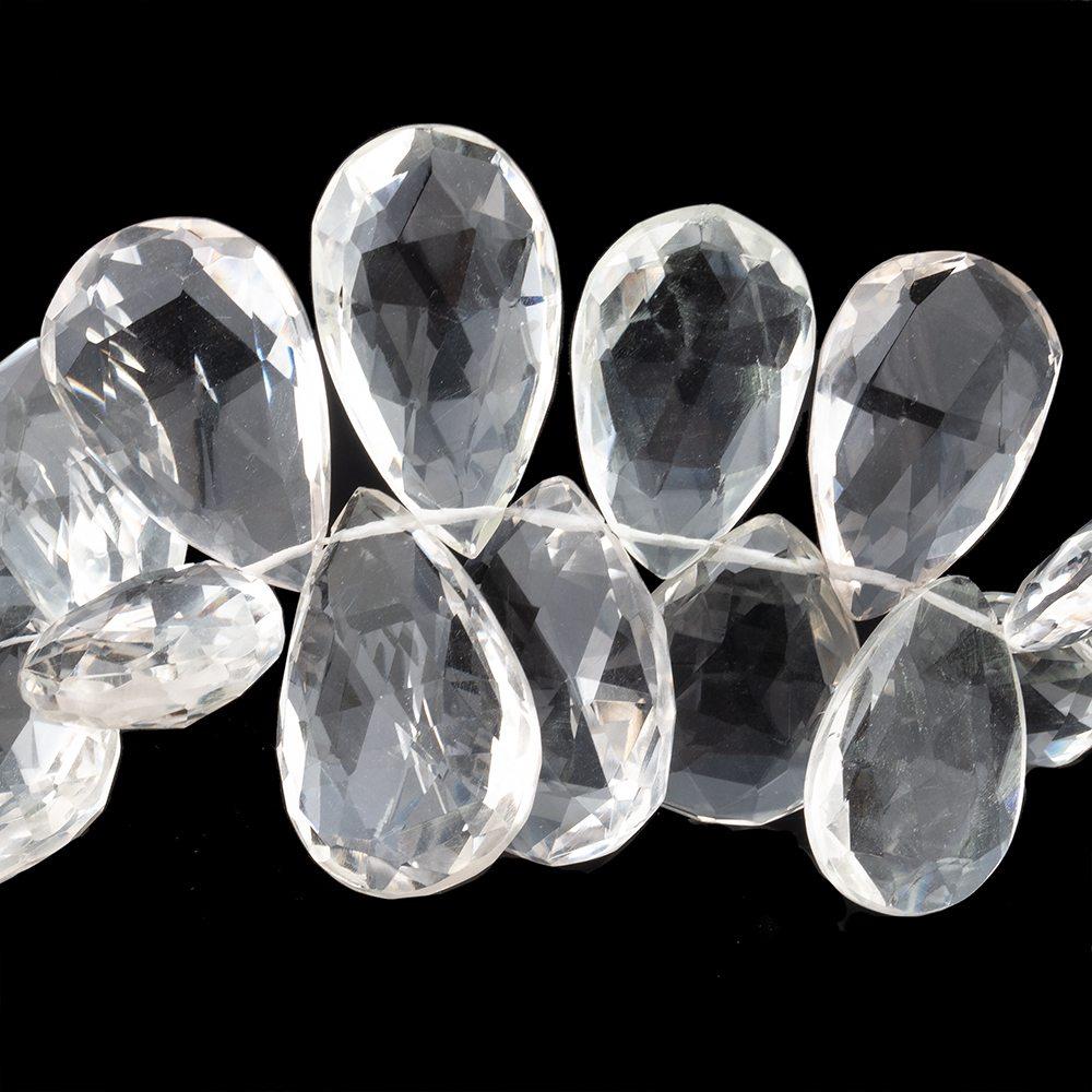 14x10-22x12mm Crystal Quartz faceted pear beads 8 inch 43 pieces