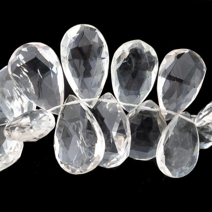 14x10-22x12mm Crystal Quartz faceted pear beads 8 inch 43 pieces
