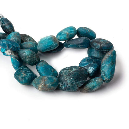 14x10-22x12mm Matte Neon Blue Apatite plain nuggets 7.5 inch 11 beads