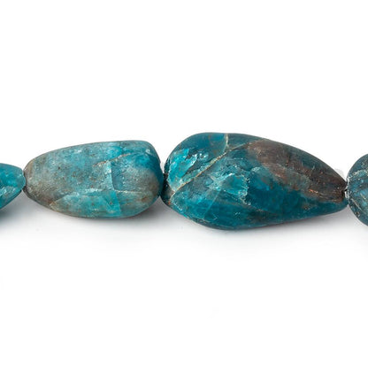 14x10-22x12mm Matte Neon Blue Apatite plain nuggets 7.5 inch 11 beads