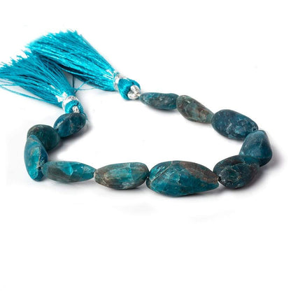 14x10-22x12mm Matte Neon Blue Apatite plain nuggets 7.5 inch 11 beads