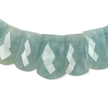14x10-24x15mm Aquamarine double drilled faceted fancy shape collar 38 beads