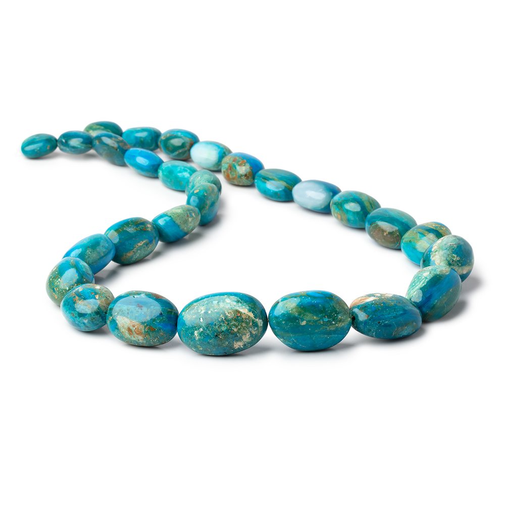 14x10-26x18mm Peruvian Blue Opalina Plain Nuggets 20 inch 28 Beads AA