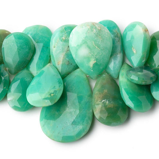 14x10-35x22mm Chrysoprase Faceted Pear Beads 5.5 inch 31 pieces