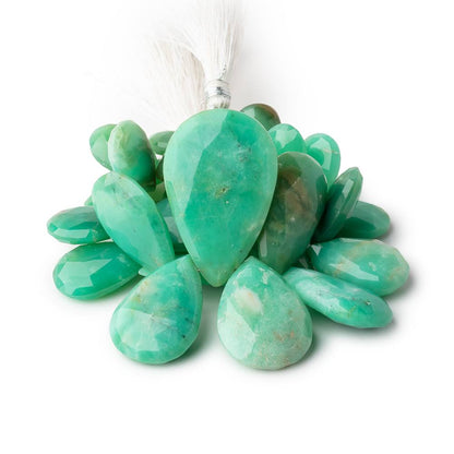 14x10-35x22mm Chrysoprase Faceted Pear Beads 5.5 inch 31 pieces