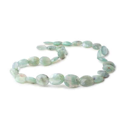 14x10.5-18x14mm Aqua Green Chalcedony straight drilled faceted ovals 18 inch 31 beads