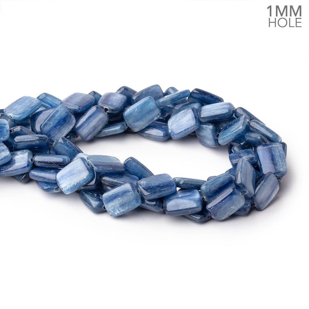 14x10mm Ceylon Blue Kyanite Plain Rectangles 15.5 inch 29 Beads 1mm Hole