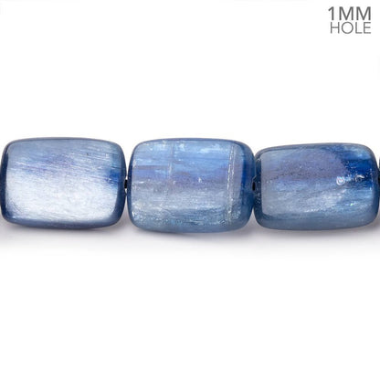 14x10mm Ceylon Blue Kyanite Plain Rectangles 15.5 inch 29 Beads 1mm Hole