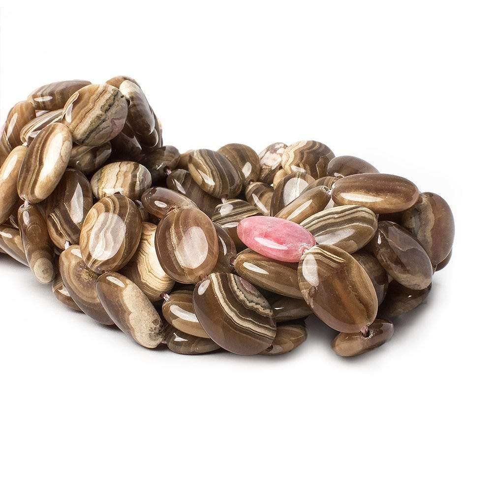 14x10mm Chocolate Rhodochrosite plain ovals 15.5 inch 28 beads