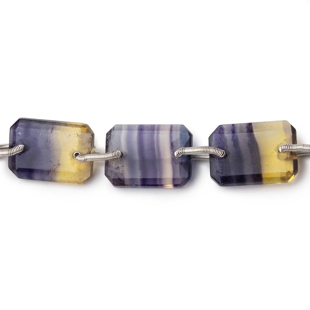 14x10mm Fluorite Double Drilled Rectangle Beads 7 inch 11 pieces