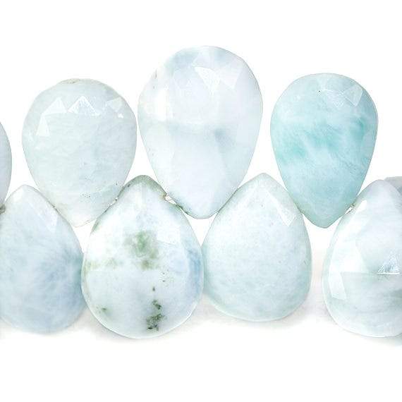 14x10mm Larimar Faceted Pear Beads 8 inch 42 pieces