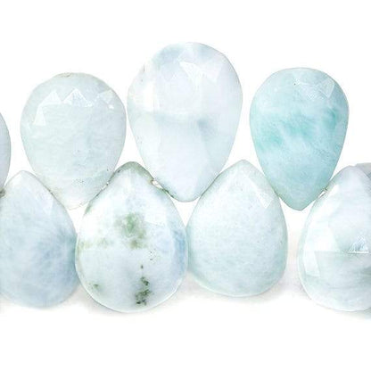 14x10mm Larimar Faceted Pear Beads 8 inch 42 pieces