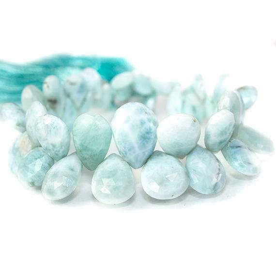 14x10mm Larimar Faceted Pear Beads 8 inch 42 pieces
