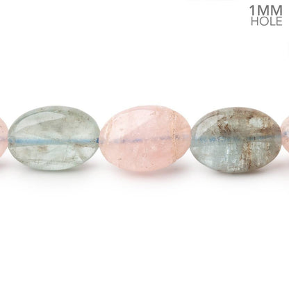 14x10mm Multi Color Beryl Plain Oval 16 inch 28 Beads 1mm Drill Hole