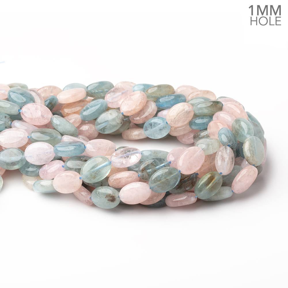 14x10mm Multi Color Beryl Plain Oval 16 inch 28 Beads 1mm Drill Hole