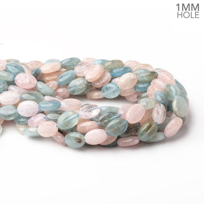 14x10mm Multi Color Beryl Plain Oval 16 inch 28 Beads 1mm Drill Hole