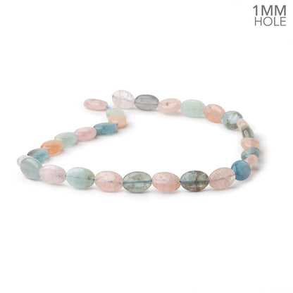 14x10mm Multi Color Beryl Plain Oval 16 inch 28 Beads 1mm Drill Hole