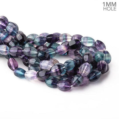 14x10mm Multi Color Fluorite Plain Lantern Beads 15.5 inch 27 pieces AA
