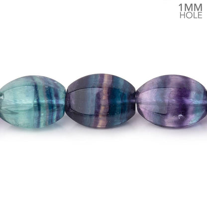 14x10mm Multi Color Fluorite Plain Lantern Beads 15.5 inch 27 pieces AA