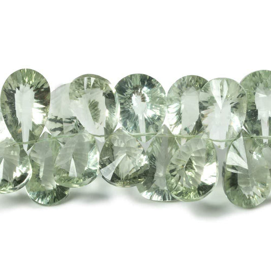 14x10mm-18x11mm Prasiolite Pavillion Faceted Pear Beads 8 inch 45 pieces AAA