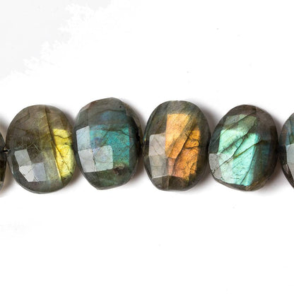14x11-16x11mm Labradorite side drilled Faceted Cushion beads 6 inch 12 pieces