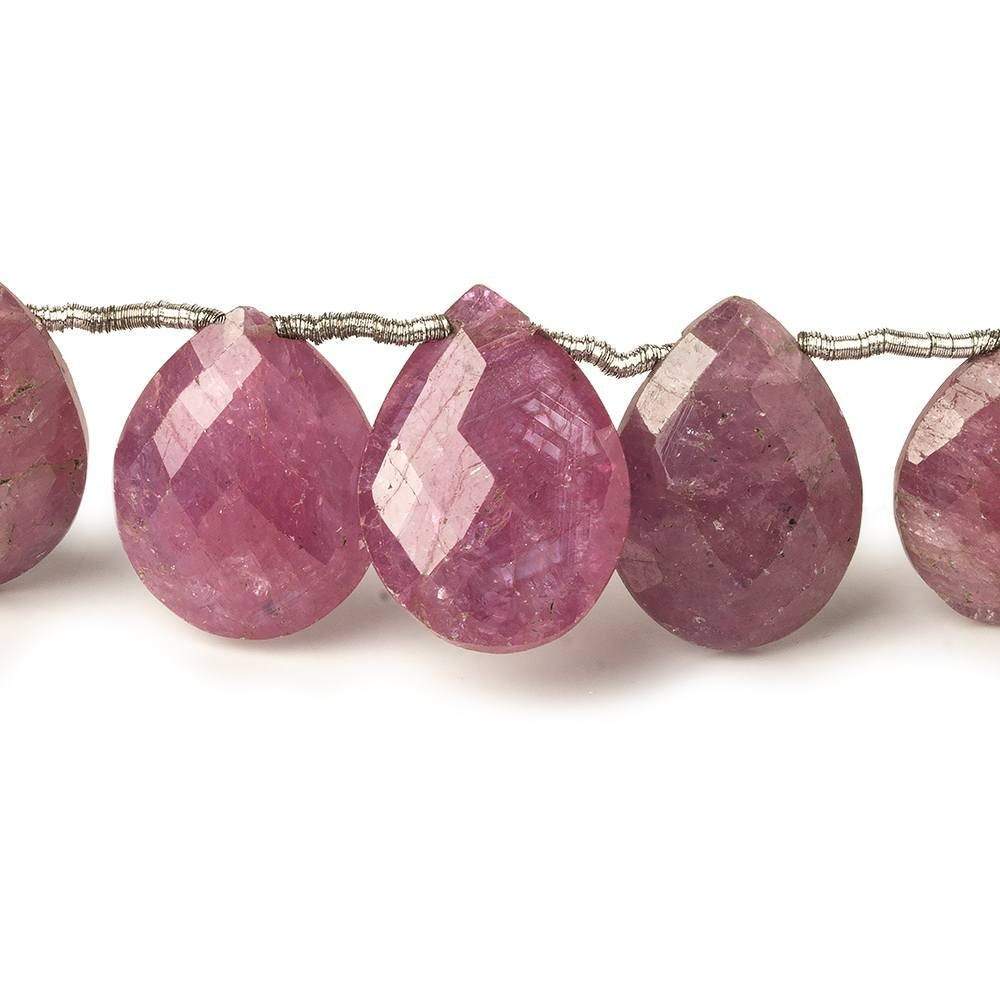 14x12-16x14mm Ruby Faceted Pear Beads 6.5 inch 13 pieces