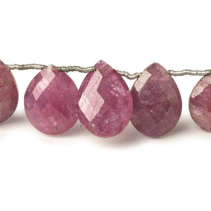 14x12-16x14mm Ruby Faceted Pear Beads 6.5 inch 13 pieces