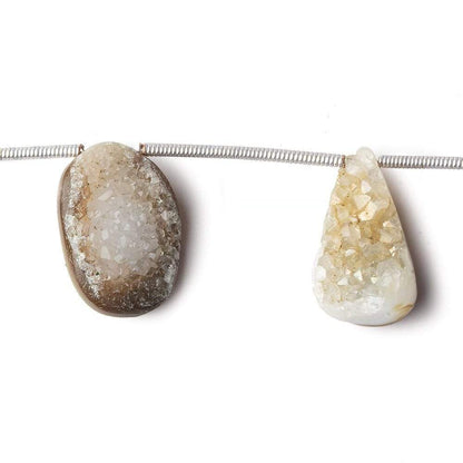 14x11-18x12mm Bi Color Agate Drusy Freeform Beads 7 pieces