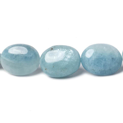 14x11-19x15mm Milky Aquamarine Plain Oval Beads 16 inch 26 pieces