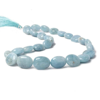 14x11-19x15mm Milky Aquamarine Plain Oval Beads 16 inch 26 pieces