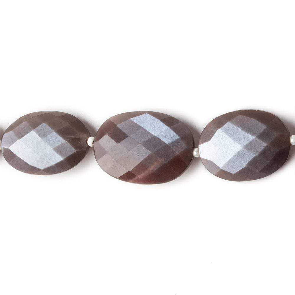 14x11-20x14mm Chocolate Brown Moonstone faceted ovals 16 inch 25 beads AA grade