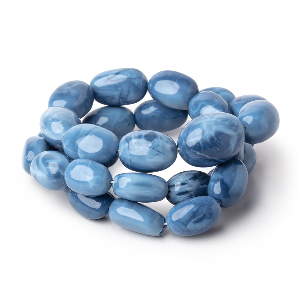 14x11-22x16mm Owyhee Blue Opal Plain Nugget Beads 20 inch 28 pieces AA