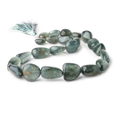 14x11-25x15mm Moss Aquamarine Plain Nuggets 18 inch 23 Beads 1mm Hole