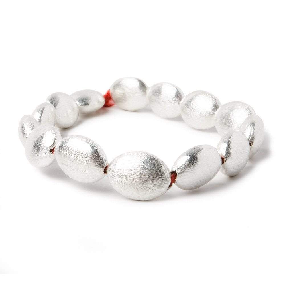 14x11x6mm Sterling Silver Plated Copper Oval Bead 8 inch 14 pcs