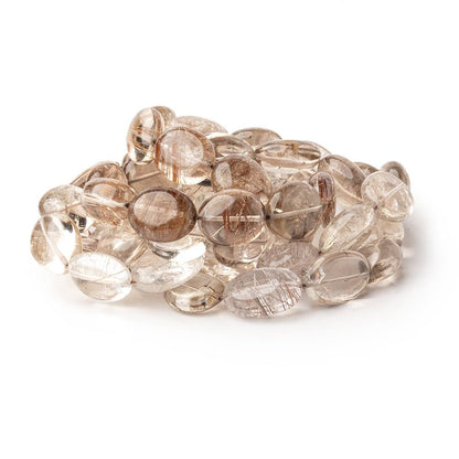 17x15mm Rutilated Quartz Plain Oval Beads 16 inch 25 pieces