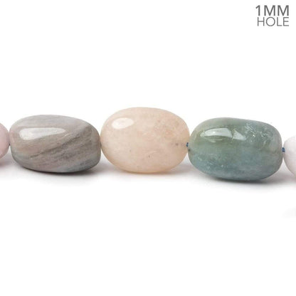 14x12-18x15mm Multi Beryl straight drilled plain nuggets 16 inch 24 large hole beads