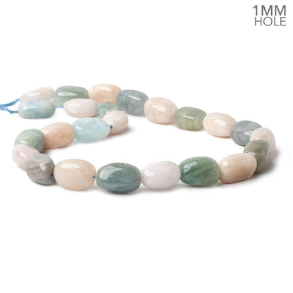 14x12-18x15mm Multi Beryl straight drilled plain nuggets 16 inch 24 large hole beads