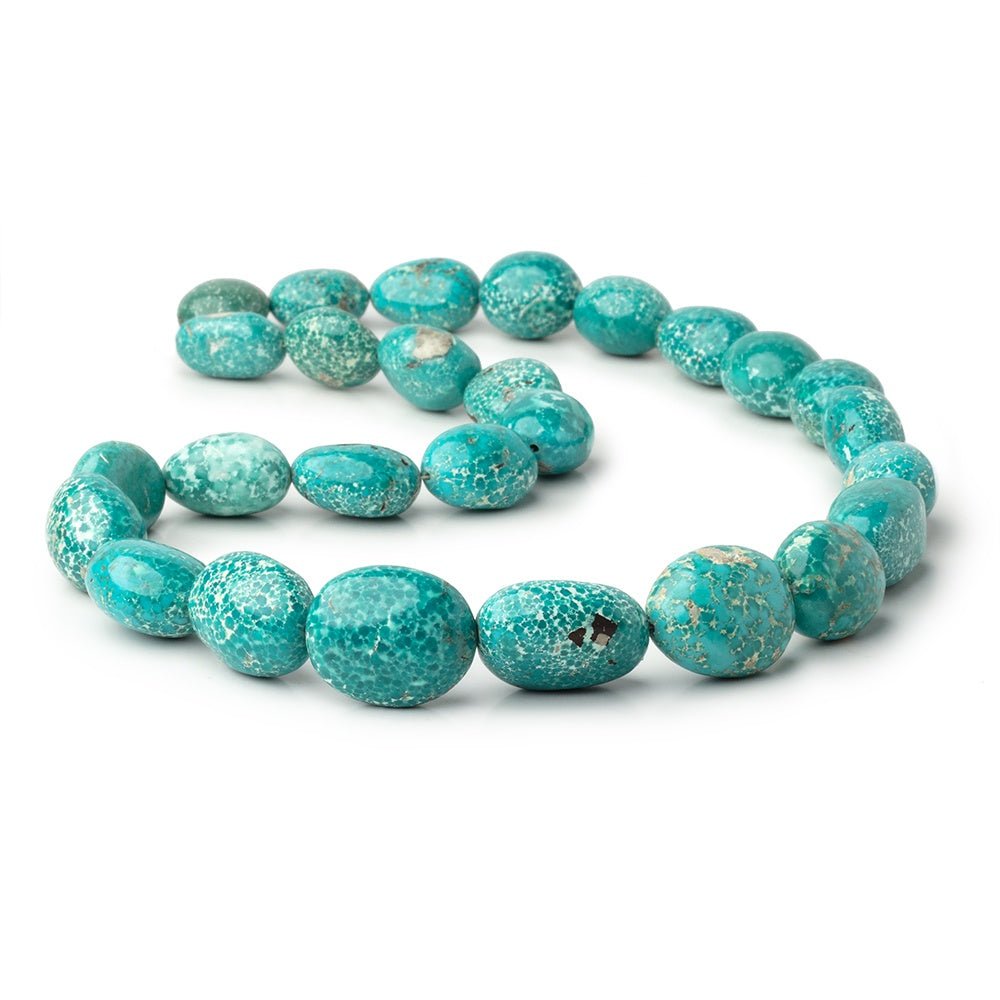 14x12-20x17mm Mongolian Turquoise Plain Nugget 18 inch 27 Beads AA