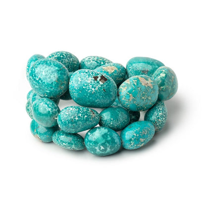 14x12-20x17mm Mongolian Turquoise Plain Nugget 18 inch 27 Beads AA
