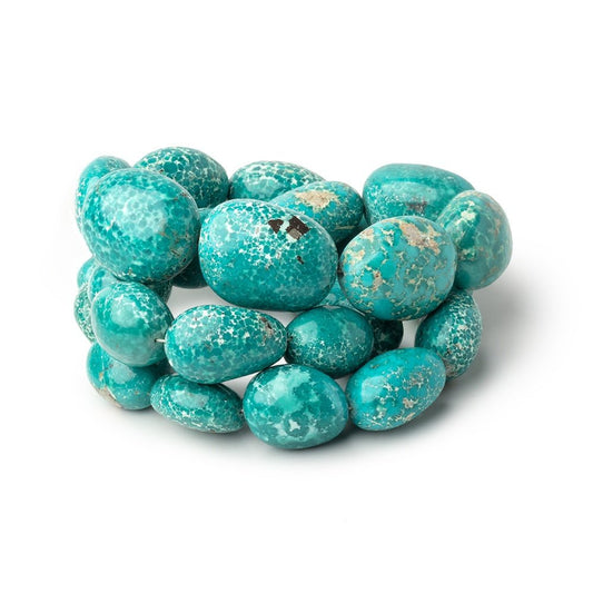 14x12-20x17mm Mongolian Turquoise Plain Nugget 18 inch 27 Beads AA