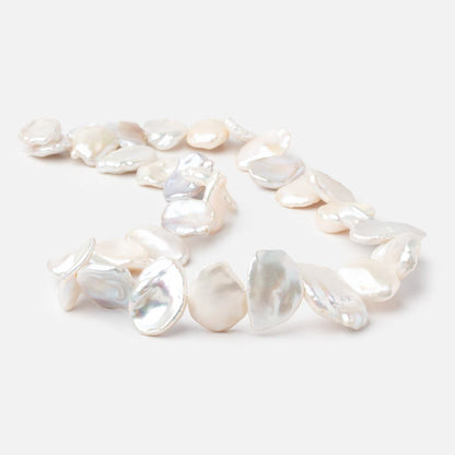 14x12-22x17mm Cream Side Drill Keshi Freshwater Pearls 16 inch 32 Beads